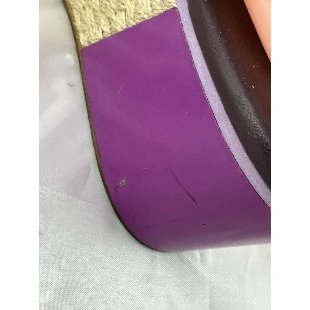 Cole Haan Womens 7B Arden Wedge Espadrille Platform sandals Purple Fuschia